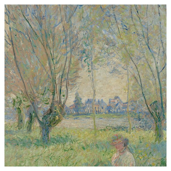 Obraz - Claude Monet, Woman Seated under the Willows, reprodukce (30x30 cm)