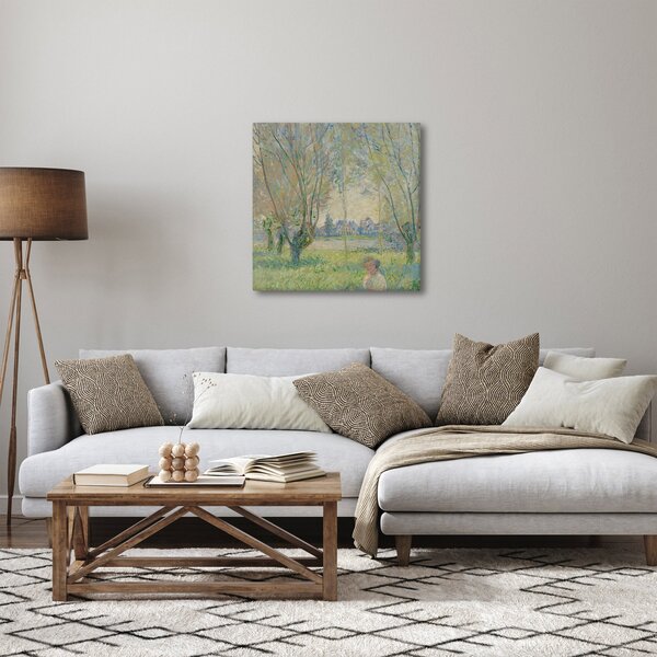 Obraz - Claude Monet, Woman Seated under the Willows, reprodukce (30x30 cm)