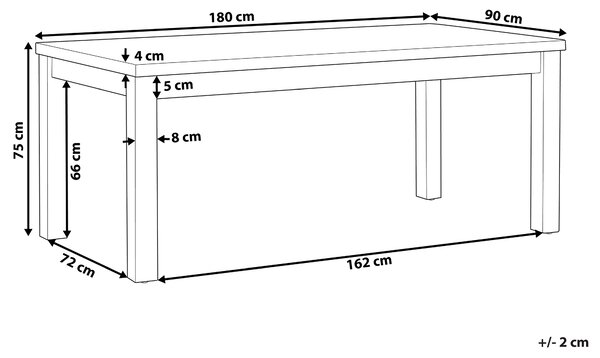 Zahradní jídelní stůl OSTUNI 180 cm 90 cm Beton Šedá