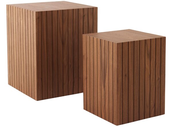 Jotex Set dvou ořechových odkládacích stolků PALANZO 30 x 30/40 x 40 cm