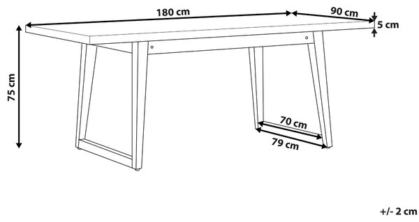 Zahradní jídelní stůl ORIA 180 cm 90 cm Beton Šedá