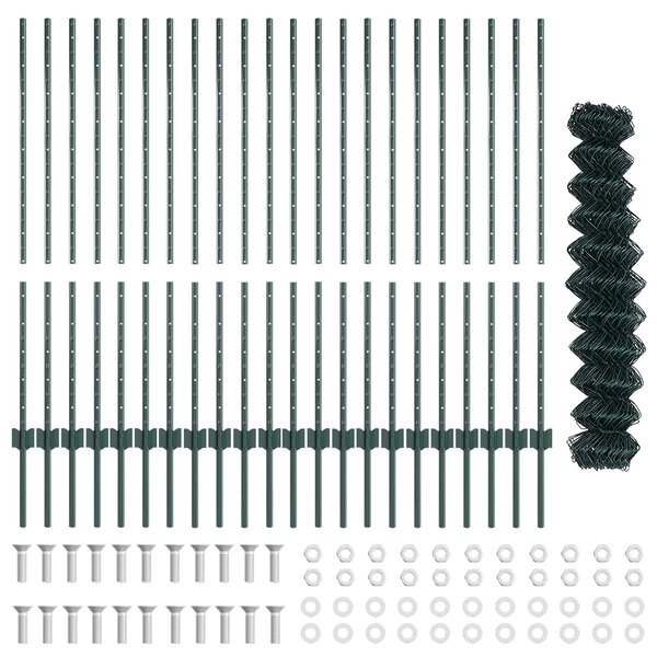 Plot s řetězovým odkazem a sloupkem 25 x 1,2 m Zelená Síťovina 3336253