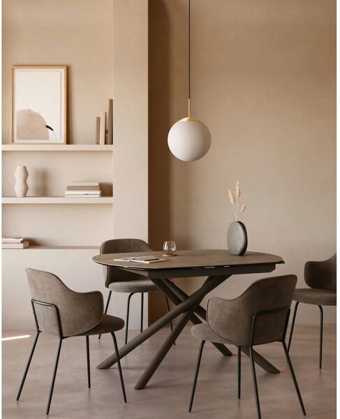 Rozkládací jídelní stůl s přídavnou deskou s keramickou deskou 100x130 cm Yodalia – Kave Home