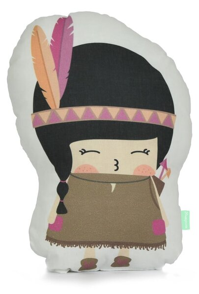Polštářek z čisté bavlny Happynois Indian Girl, 40 x 30 cm