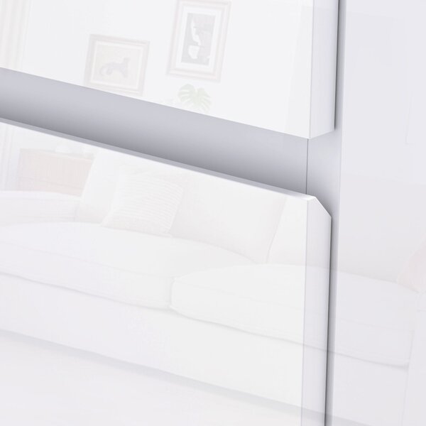 HOMCOM Komoda se 4 zásuvkami Moderní komoda do ložnice s bezpečnostním designem 55x33x80 cm Jasně bílá | Aosom