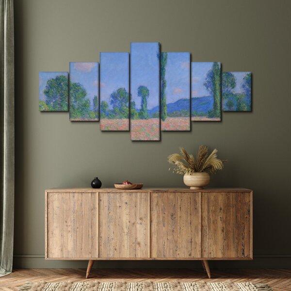 Obraz - Claude Monet, Poppy Field (Giverny), reprodukce (210x100 cm)