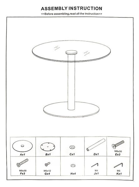 Kulatý jídelní stůl se skleněnou deskou ø 90 cm Metropolitan – Premier Housewares