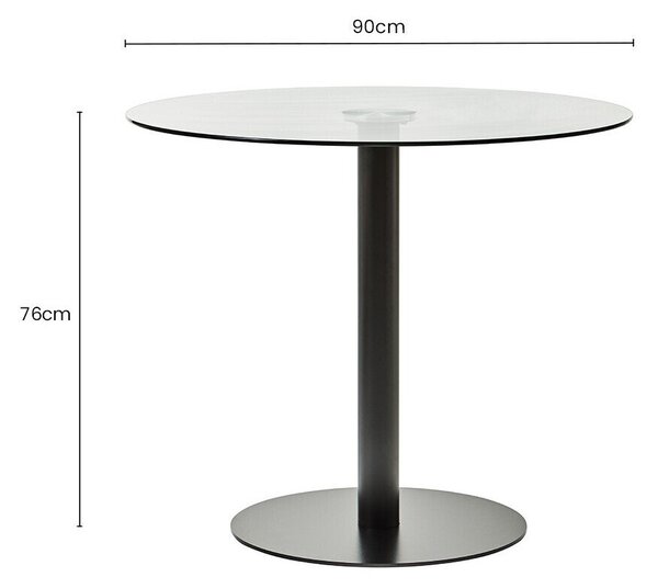 Kulatý jídelní stůl se skleněnou deskou ø 90 cm Metropolitan – Premier Housewares