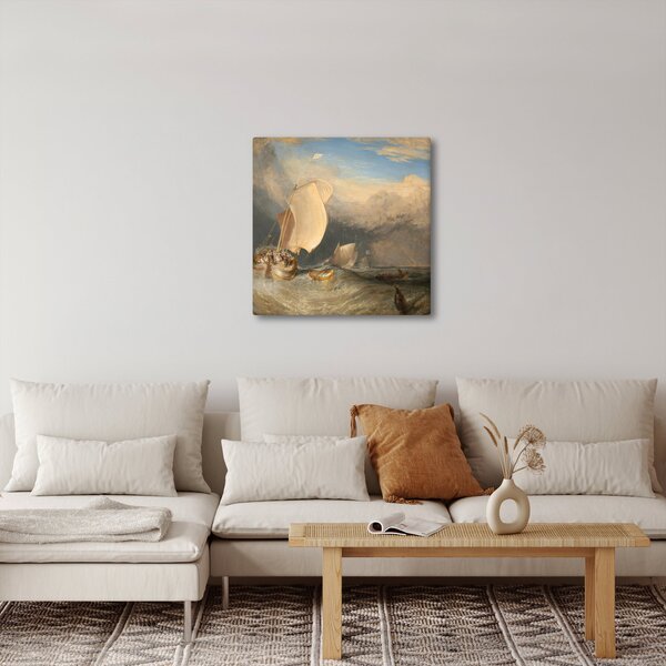 Obraz - William Turner, Fishing Boats with Hucksters Bargaining for Fish, reprodukce (30x30 cm)