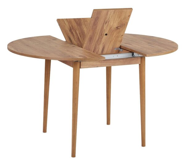 Kulatý rozkládací jídelní stůl s přídavnou deskou v dekoru borovice ø 100 cm Viona – Kalune Design