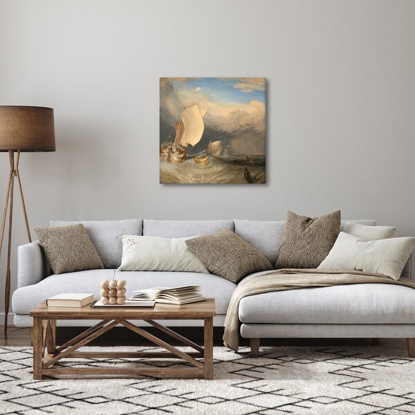 Obraz - William Turner, Fishing Boats with Hucksters Bargaining for Fish, reprodukce (30x30 cm)