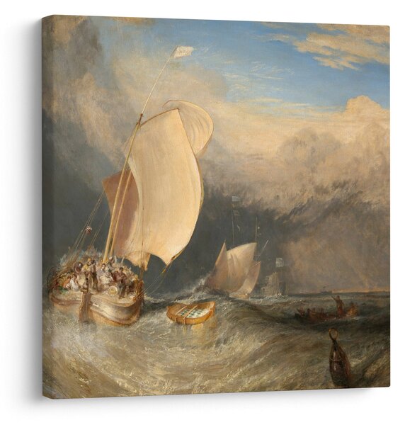 Obraz - William Turner, Fishing Boats with Hucksters Bargaining for Fish, reprodukce (30x30 cm)