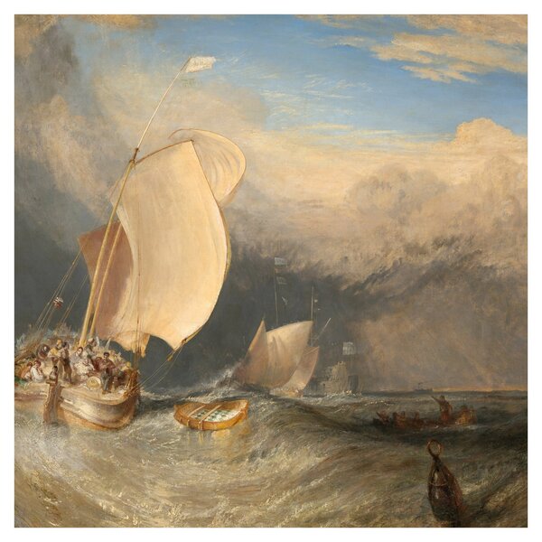 Obraz - William Turner, Fishing Boats with Hucksters Bargaining for Fish, reprodukce (30x30 cm)