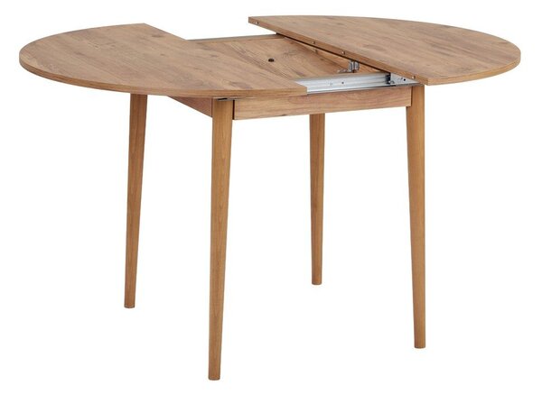 Kulatý rozkládací jídelní stůl s přídavnou deskou v dekoru borovice ø 100 cm Viona – Kalune Design