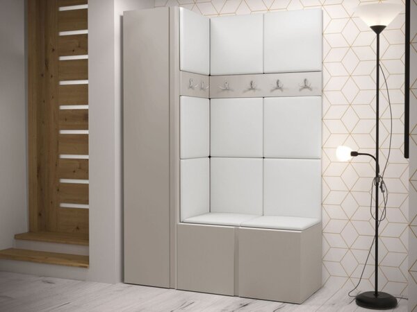 Předsíň Tavasz IX, Barva: kašmír, Barva látek:: ekokůže Soft 017 (bíla) 5903211469718