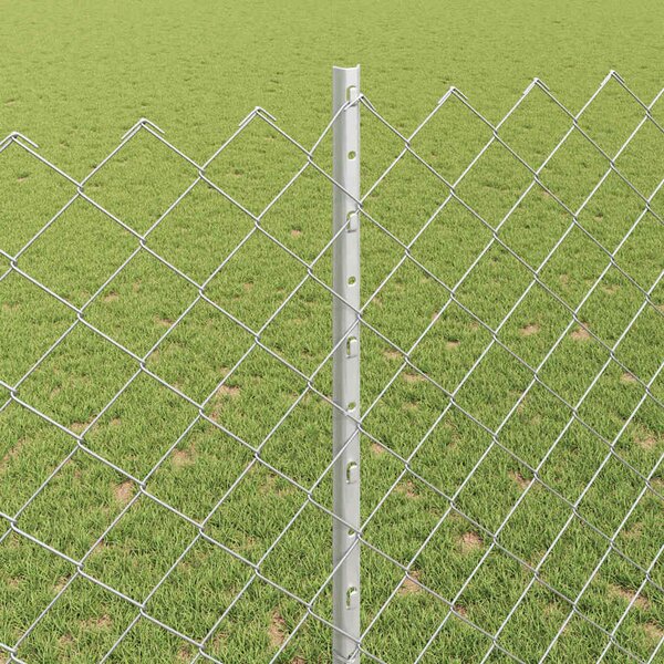 Plot s řetězovým odkazem a sloupkem 10 x 1,4 m Pozinkovaná ocel 3336298