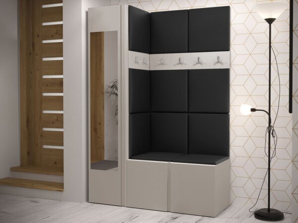 Předsíň Tavasz X, Barva: kašmír, Barva látek:: ekokůže Soft 11 (černá) 5903211469831