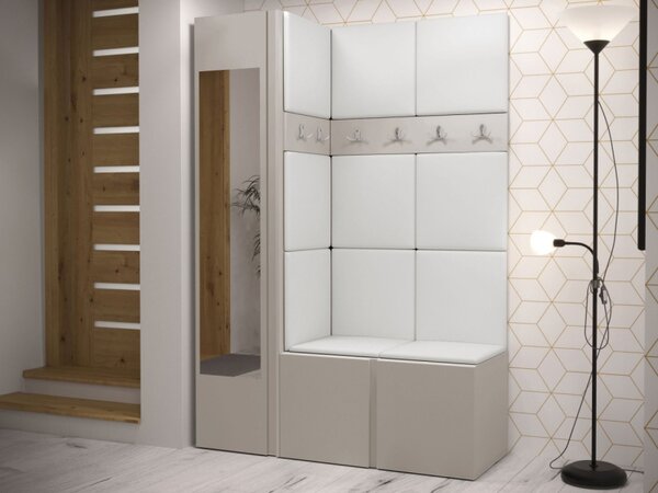 Předsíň Tavasz X, Barva: kašmír, Barva látek:: ekokůže Soft 017 (bíla) 5903211469848