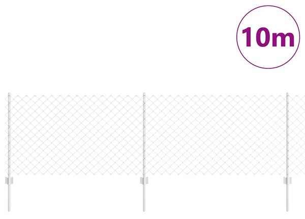 Plot s řetězovým odkazem a sloupkem 10 x 0,8 m Pozinkovaná ocel 3336295