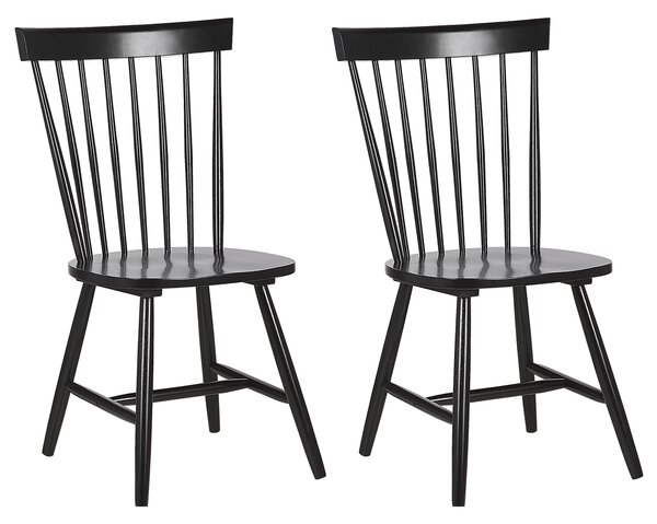 Sada 2 dřevěných jídelních židlí černé BURGES