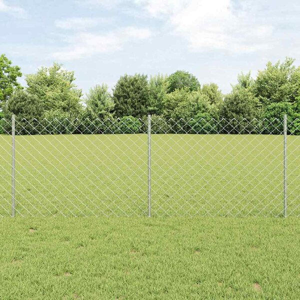 Plot s řetězovým odkazem a sloupkem 10 x 0,8 m Pozinkovaná ocel 3336295
