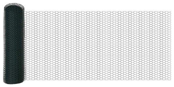 Hexagonální plot s podpěrou 10 x 0,8 m Ocel potažená PVC Zelená 3336677