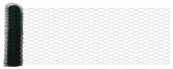 Hexagonální plot s podpěrou 10 x 0,6 m Ocel potažená PVC Zelená 3353053