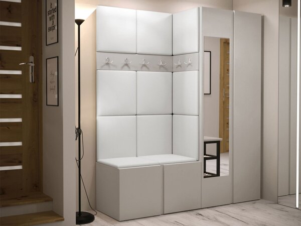 Předsíň Tavasz XII, Barva: kašmír, Barva látek:: ekokůže Soft 017 (bíla) 5903211469978