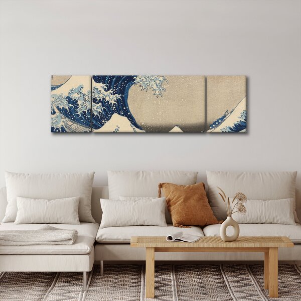 Obraz - Katsushika Hokusai, Under the Wave off Kanagawa, reprodukce (170x50 cm)