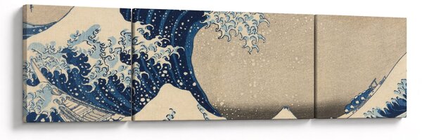 Obraz - Katsushika Hokusai, Under the Wave off Kanagawa, reprodukce (170x50 cm)