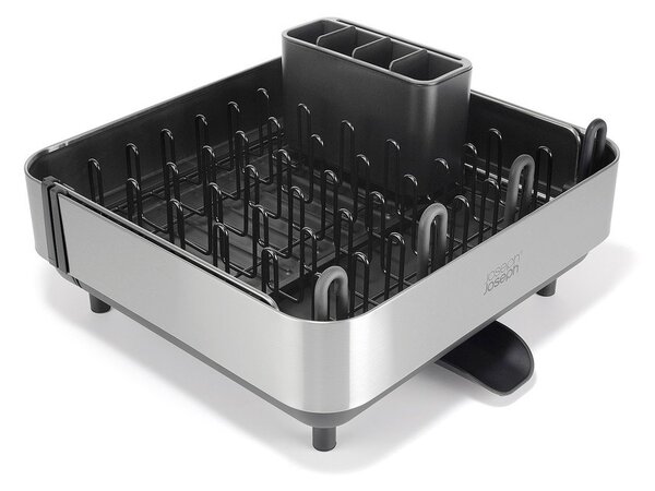 Černý nastavitelný plastový odkapávač 35,5x38 cm Extend Steel Plus – Joseph Joseph
