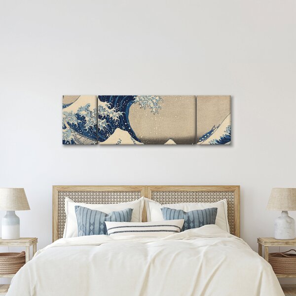 Obraz - Katsushika Hokusai, Under the Wave off Kanagawa, reprodukce (170x50 cm)