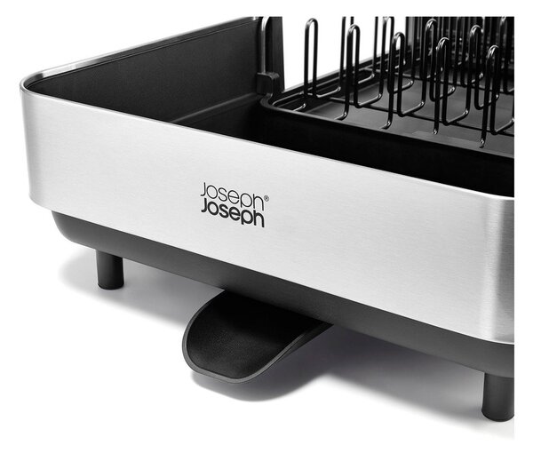 Černý nastavitelný plastový odkapávač 35,5x38 cm Extend Steel Plus – Joseph Joseph