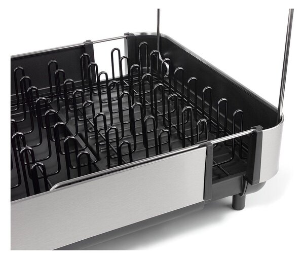 Černý nastavitelný plastový odkapávač 35,5x38 cm Extend Steel Plus – Joseph Joseph