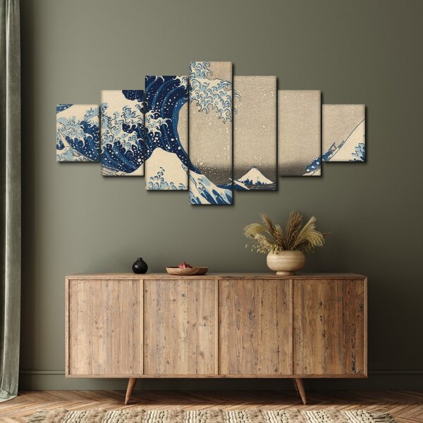 Obraz - Katsushika Hokusai, Under the Wave off Kanagawa, reprodukce (210x100 cm)