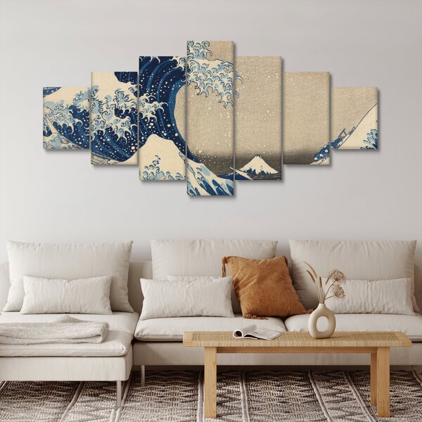 Obraz - Katsushika Hokusai, Under the Wave off Kanagawa, reprodukce (210x100 cm)
