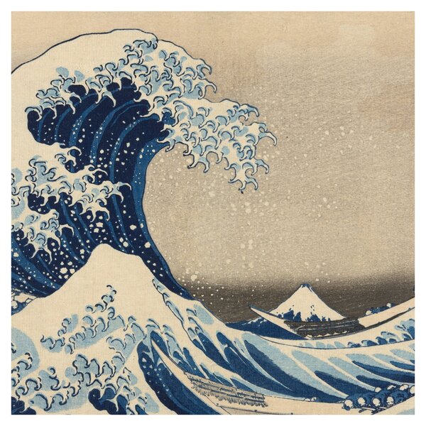 Obraz - Katsushika Hokusai, Under the Wave off Kanagawa, reprodukce (30x30 cm)