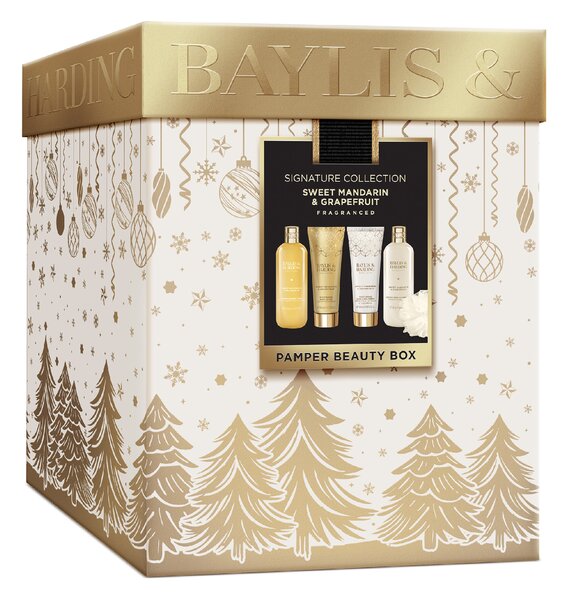 Baylis & Harding Sweet Mandarin & Grapefruit - sada péče o tělo a houbičky, 5 ks