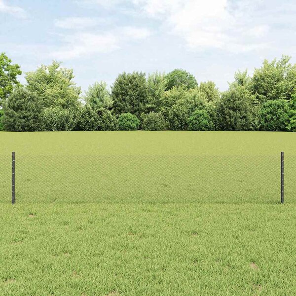 Hexagonální plot s podpěrou 10 x 0,4 m Ocel potažená PVC Šedá 3336805