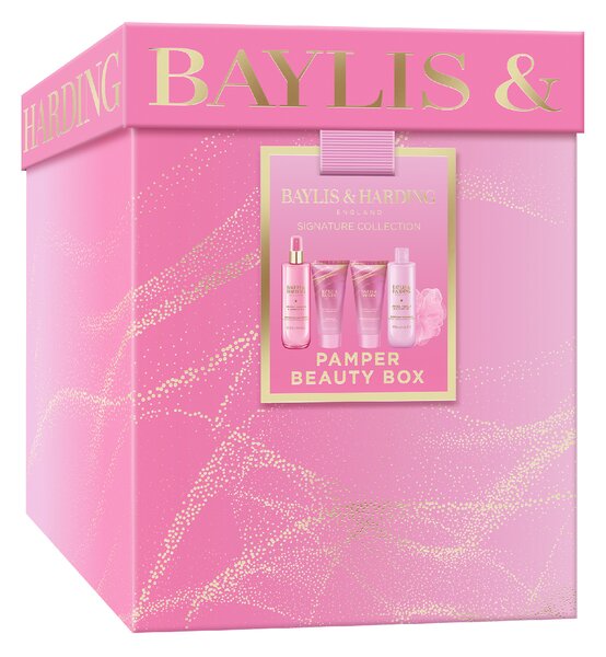 Baylis & Harding Jojoba, Vanilla & Almond Oil - sada péče o tělo a houbičky, 5 ks