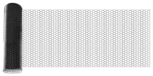 Hexagonální plot s podpěrou 10 x 0,4 m Ocel potažená PVC Šedá 3336805