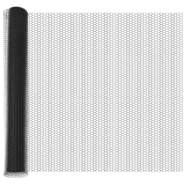 Hexagonální plot s podpěrou 50 x 1,2 m Ocel potažená PVC Šedá 3353276