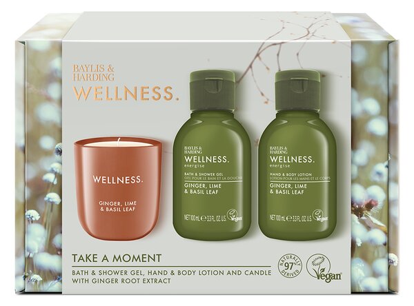 Baylis & Harding Wellness - sada tělové péče a svíčky, 3 ks