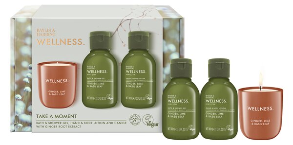 Baylis & Harding Wellness - sada tělové péče a svíčky, 3 ks