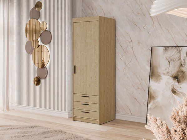 Šatní skříň Melen 1D3S, Barva: bílá 5903211438325