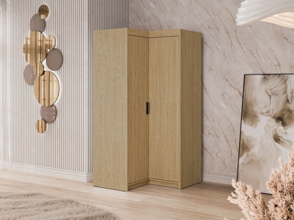 Rohová šatní skříň Melen 2D, Barva: dub lefkas 5903211403668