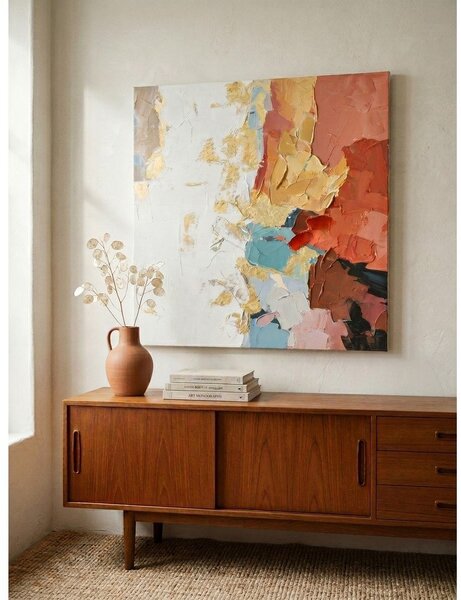 Tištěný/s ručně malovanými prvky obraz na plátně 80x80 cm Crown – Bizzotto