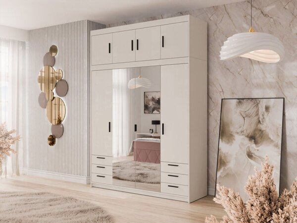 Zrcadlová skříň Melen 4D6S + nástavec, Barva: bílá 5903211470578