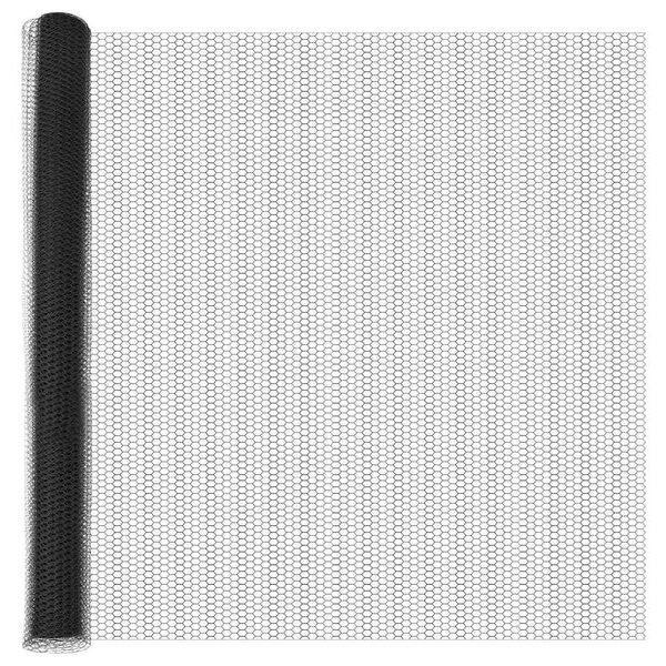 Hexagonální plot s podpěrou 50 x 1,6 m Ocel potažená PVC Šedá 3353288