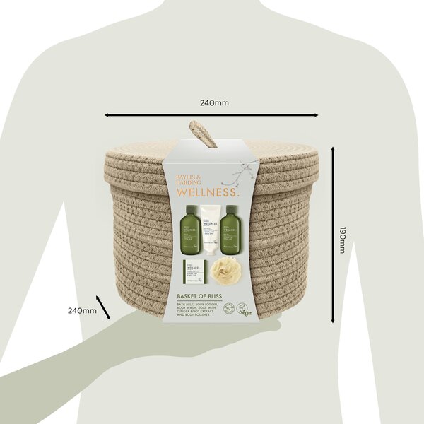 Baylis & Harding Wellness - sada péče o tělo a houbičky, v košíku, 5 ks